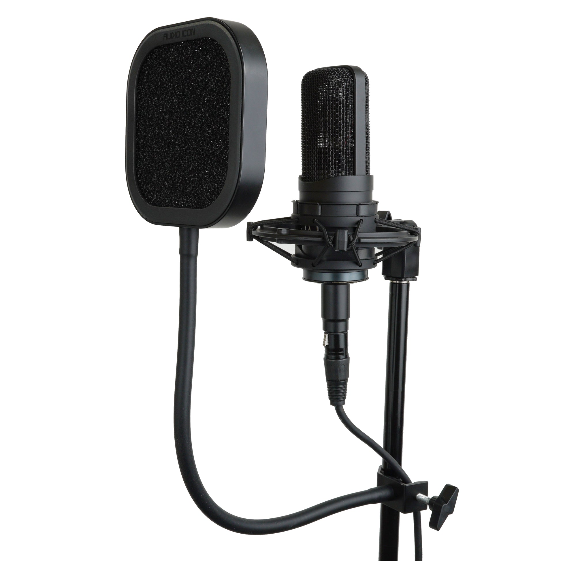 Right side angle of Flex Pro Pop Filter with Acoustic Foam Pop Shield